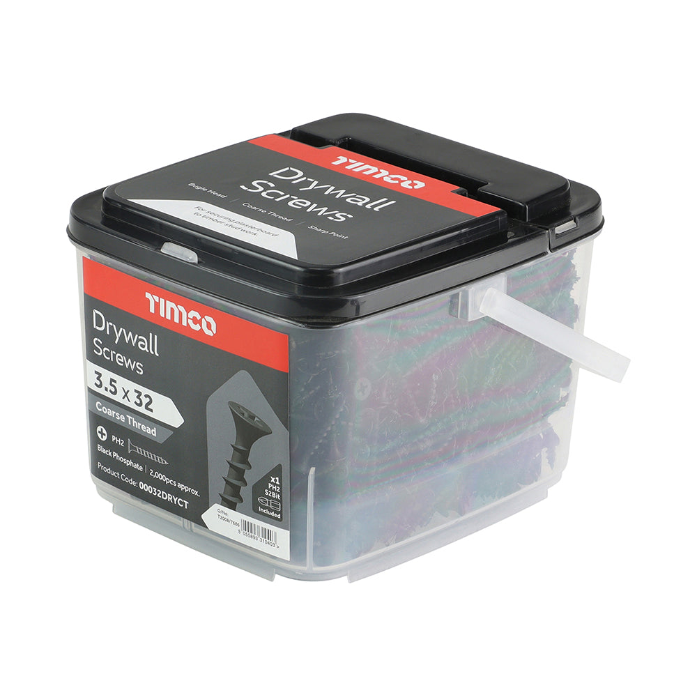 Black Coarse Drywall Screw Bugle Head 3.5 x 38mm 1500 Pack