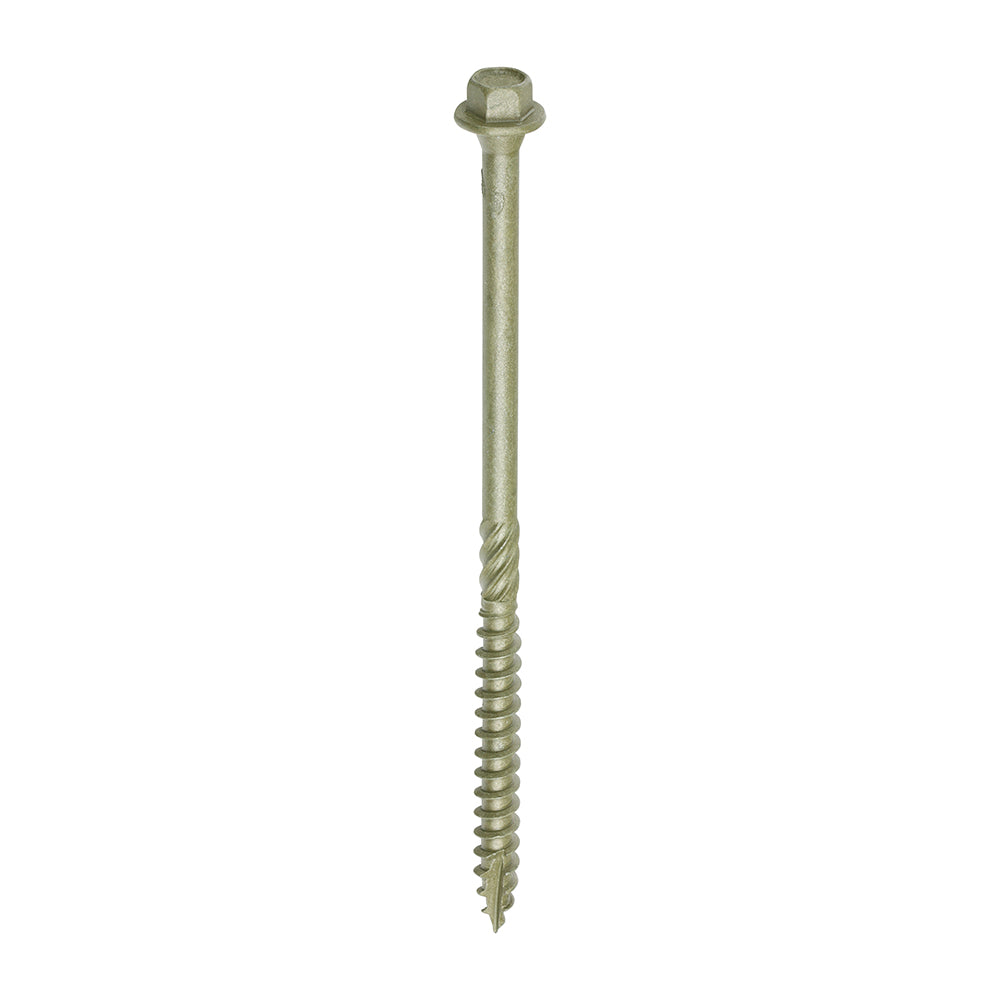 Timber Frame Construction & Landscaping Screws - Hex Head Green