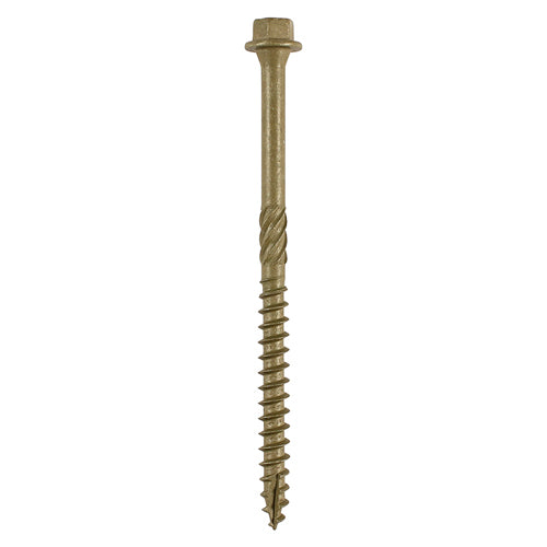 Hex Head Construction & Landscaping Screws Green 6.7 x 175mm 50 Pack
