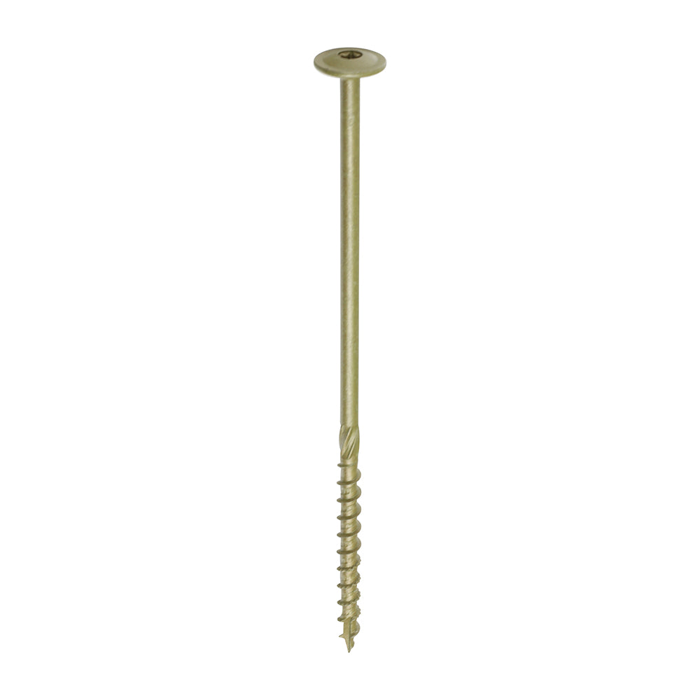 Timber Frame Construction & Landscaping Screws Wafer Head Green 8.0 x 250mm 50 Pack