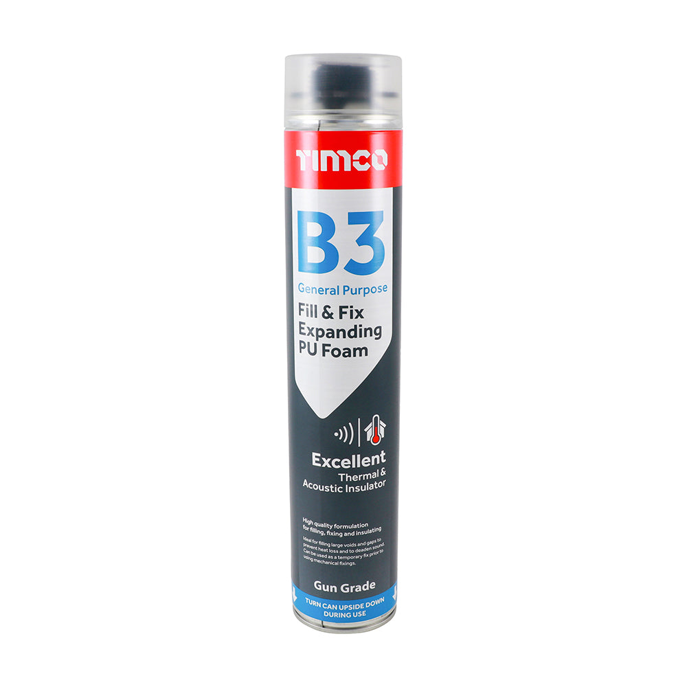 B3 General Purpose Fill & Fix Expanding PU Foam 750ml
