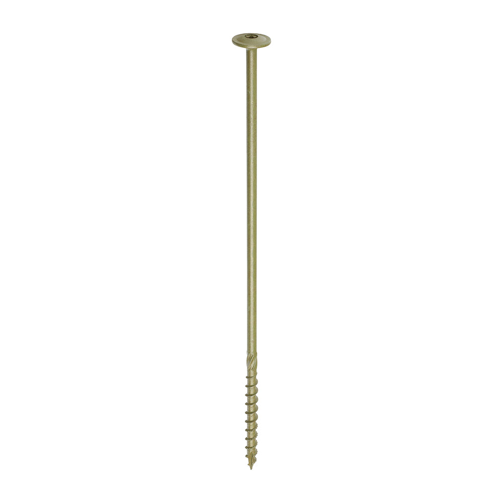 Timber Frame Construction & Landscaping Screws Wafer Head Green 8.0 x 275mm 25 Pack