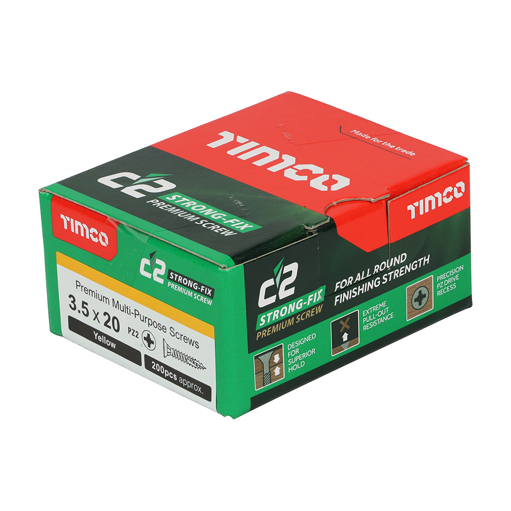C2 Strong-Fix Multi-Purpose Screw Yellow 3.5 x 20mm 200 Pack