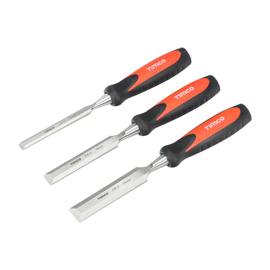 Professional Bevel Edge Wood Chisel Set - 3 Pcs