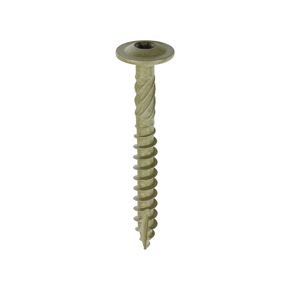 Timber Frame Construction & Landscaping Screws - Wafer Head Green