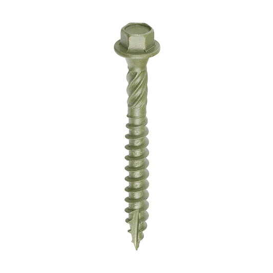Hex Head Construction & Landscaping Screws Green 6.7 x 60mm 50 Pack