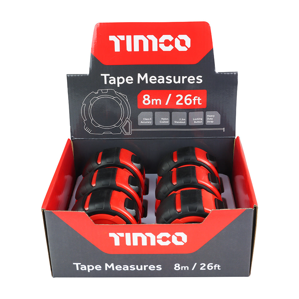 Tape Measure - 8M 6 Pack