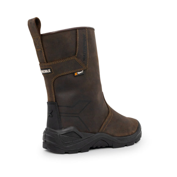 Xpert Invincible S3 Safety Waterproof Rigger Boots Brown