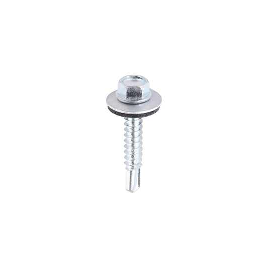 Hex Head Self-Drilling Tek Screws with EPDM Washer 100 Pack