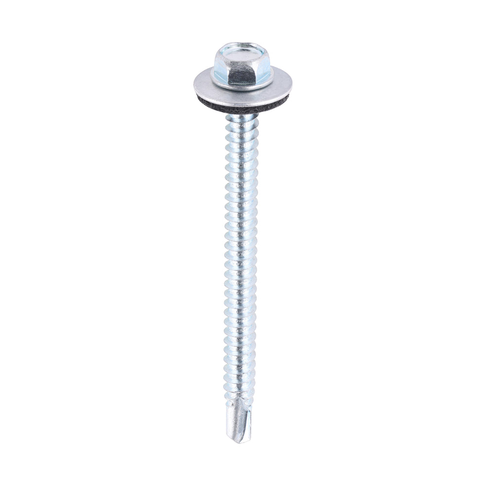 Hex Head Self-Drilling Tek Screws with EPDM Washer 100 Pack