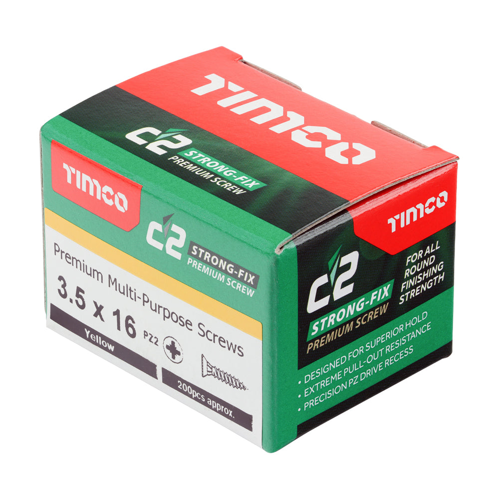 C2 Strong-Fix Multi-Purpose Screw Yellow 3.5 x 16mm 200 Pack