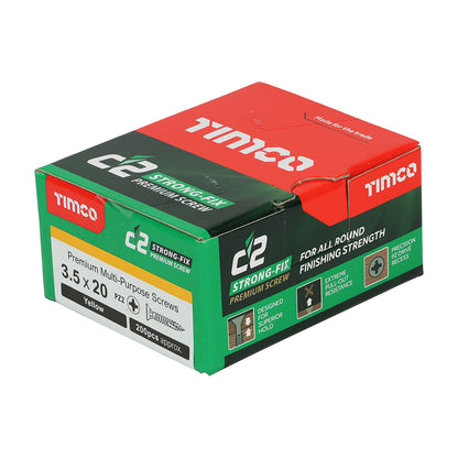 C2 Strong-Fix Multi-Purpose Screw Yellow 3.5 x 20mm 200 Pack