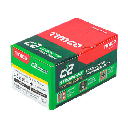 C2 Strong-Fix Multi-Purpose Screw Yellow 3.5 x 30mm 200 Pack
