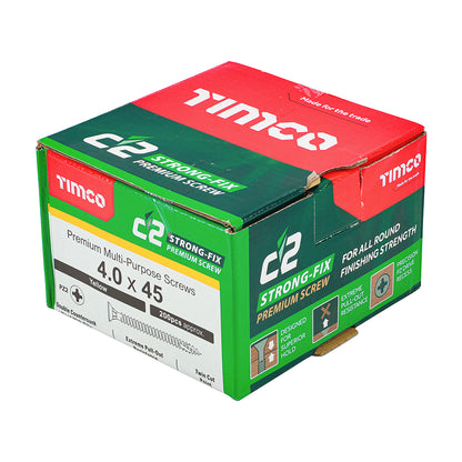 C2 Strong-Fix Multi-Purpose Screw Yellow 4.0 x 45mm 200 Pack