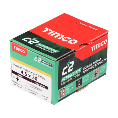 C2 Strong-Fix Multi-Purpose Screw Yellow 4.5 x 30mm 200 Pack