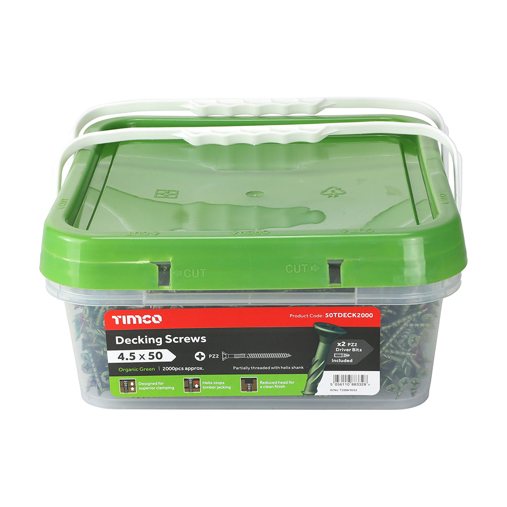 Green Double Countersunk PZ2 Decking Screws