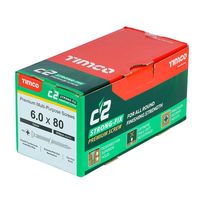 C2 Strong-Fix Multi-Purpose Screw Yellow 6.0 x 80mm 200 Pack
