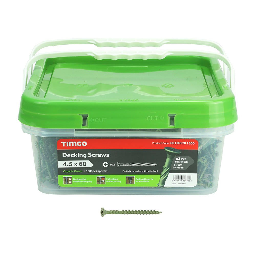 Green Double Countersunk PZ2 Decking Screws