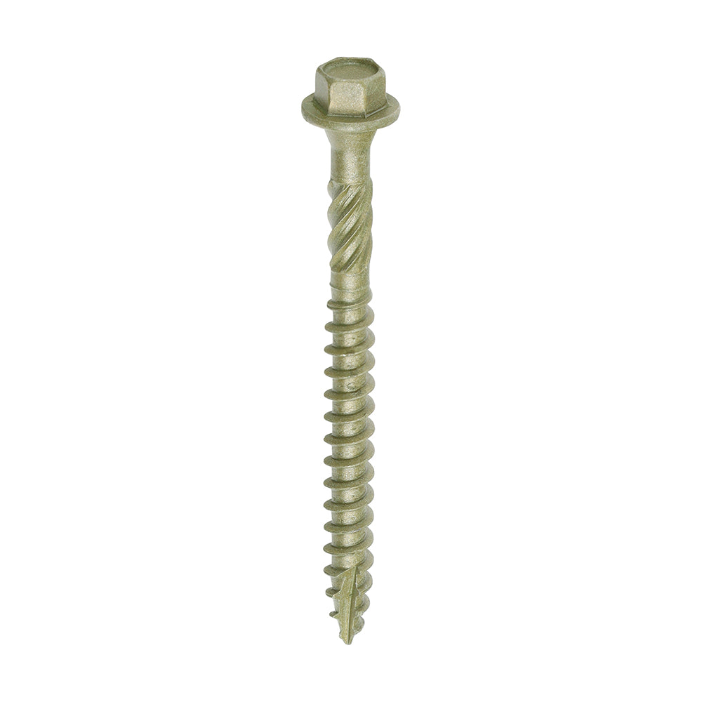 Timber Frame Construction & Landscaping Screws - Hex Head Green