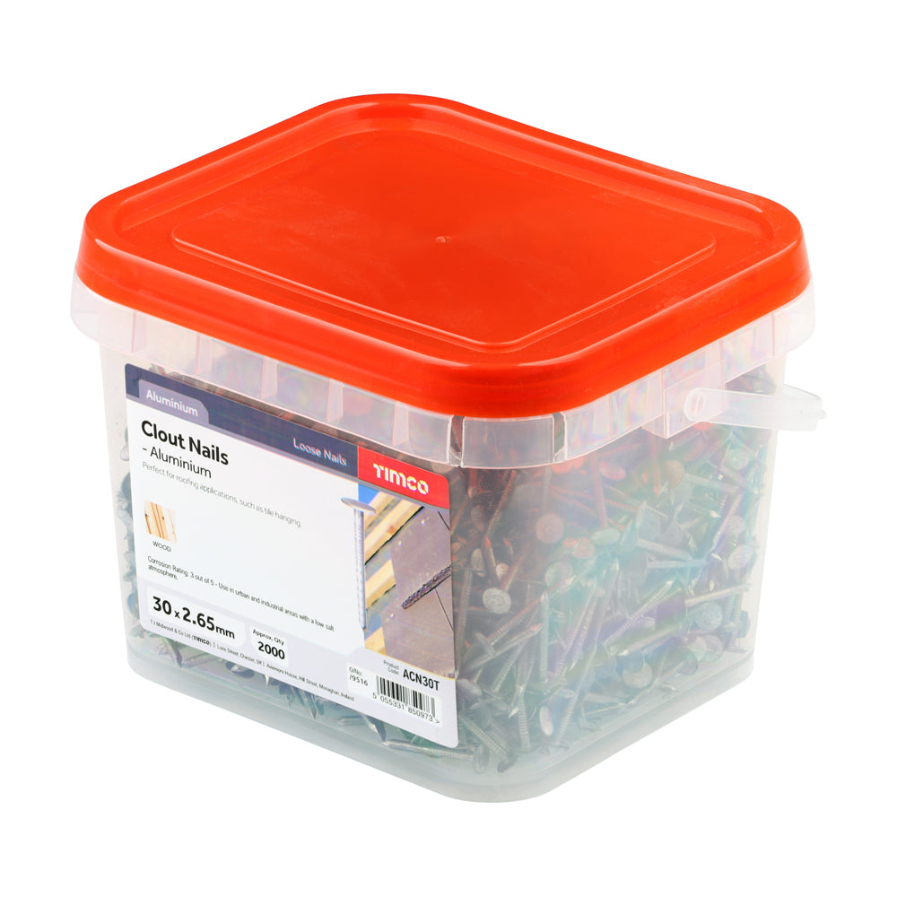 Clout Nails - Aluminium 2.65mm  x 30mm 1kg
