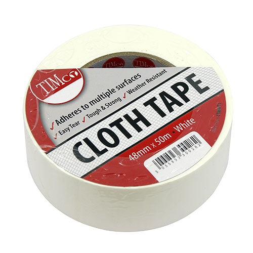 Cloth Tape White - 50m x 48mm