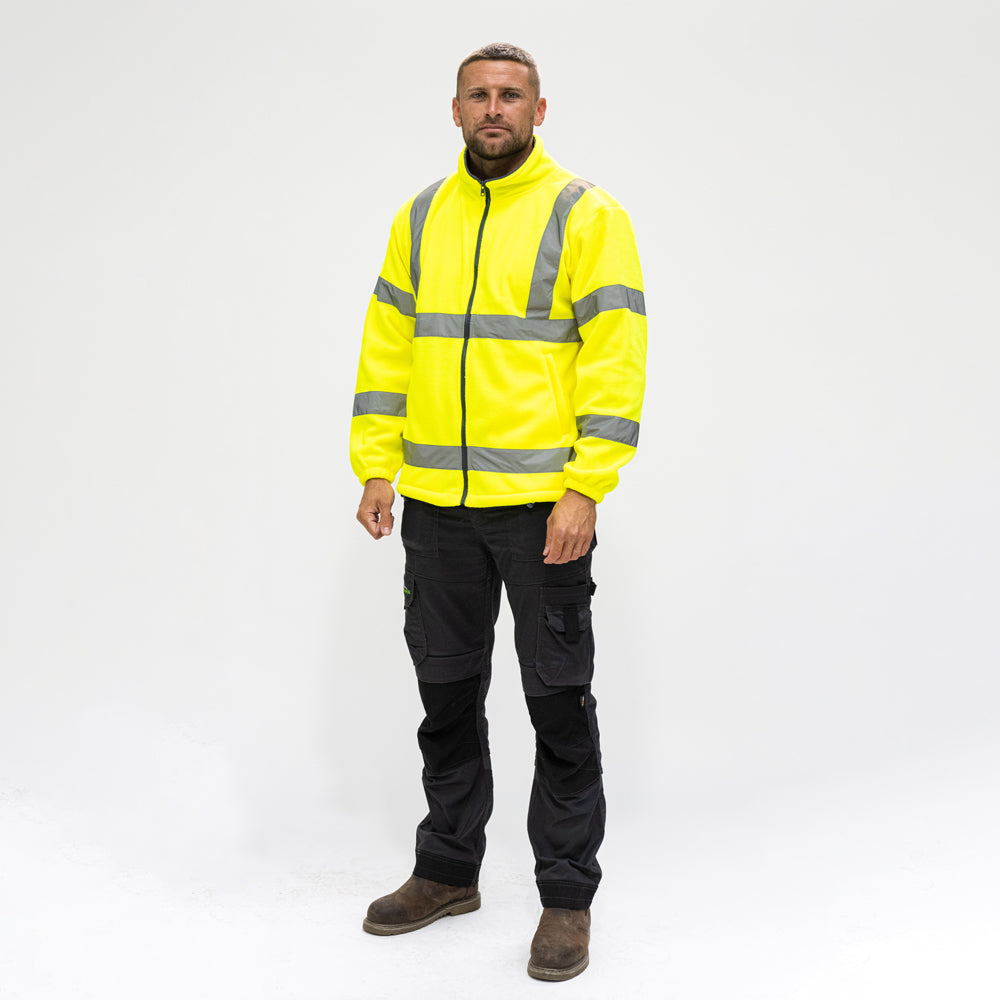 Hi-Vis Fleece Jacket Yellow - Small