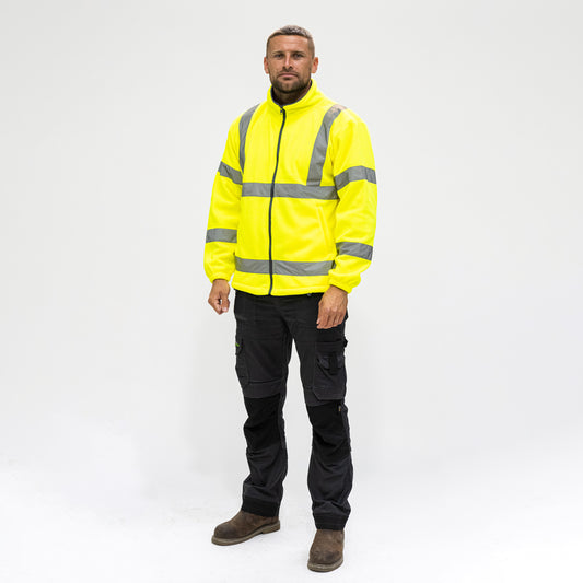 Hi-Vis Fleece Jacket Yellow - Small