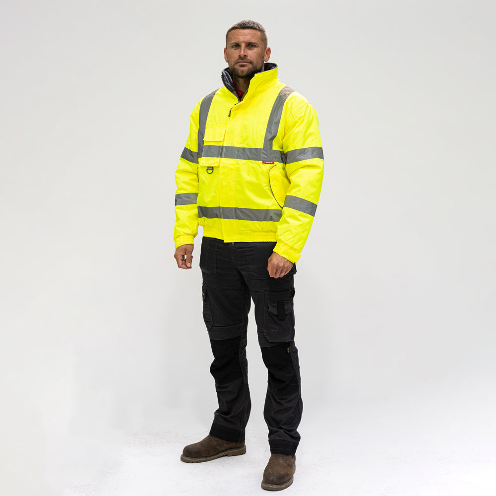 Hi-Vis Bomber Jacket Yellow - Small