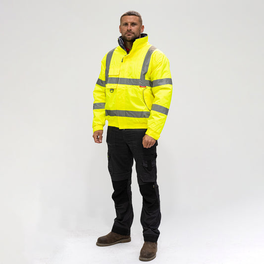 Hi-Vis Bomber Jacket Yellow - Small
