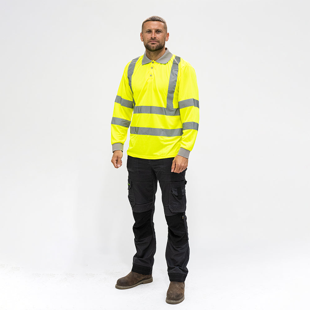 Hi-Vis Polo L/SLEEVE Yellow - Small