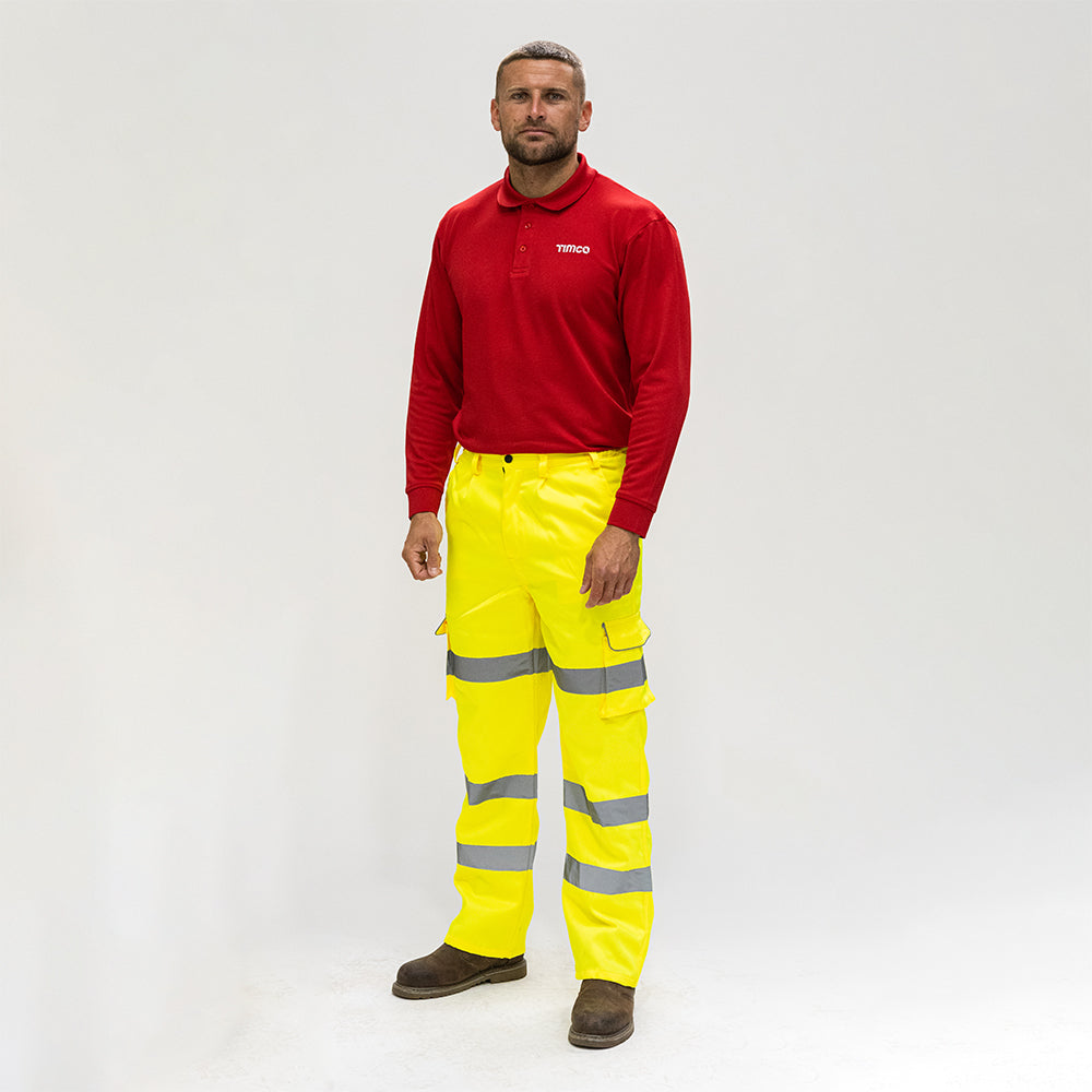 Hi-Vis Exec Trousers Yellow - Medium