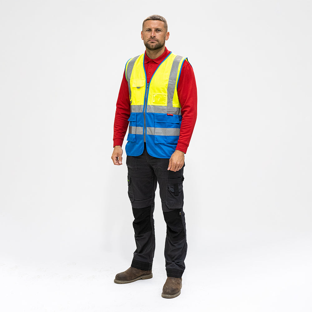 Hi-Vis Vest Yellow & Blue - Large