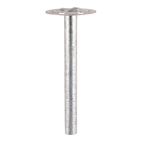Galvanised Metal Insulation Fixing 8mm x 140mm 100 Pack