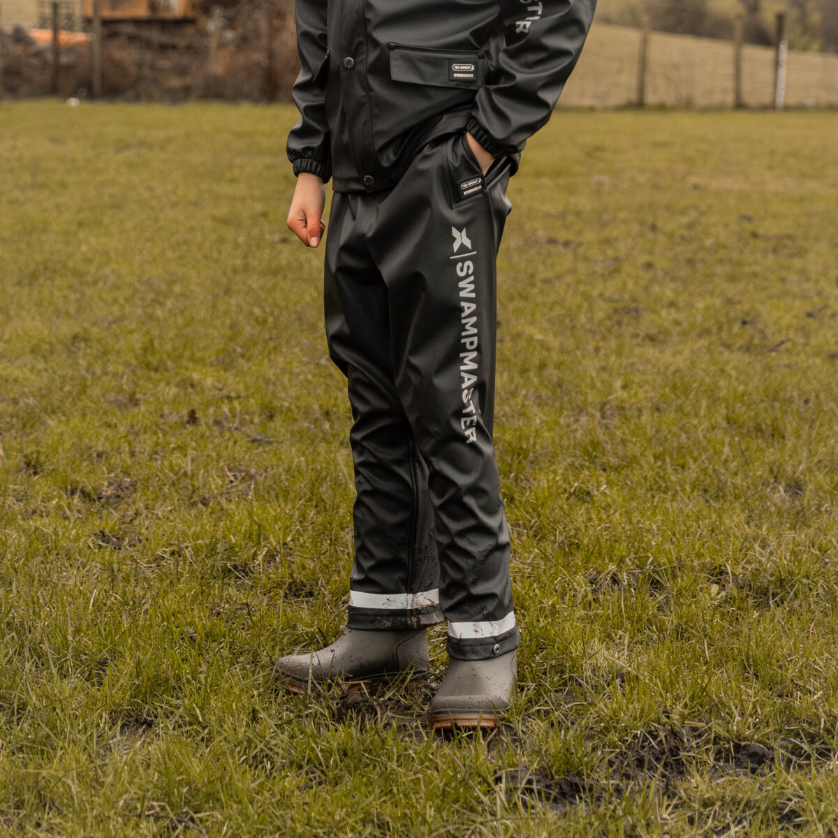 Swampmaster No-Sweat Stormgear Junior Waterproof Trouser Navy