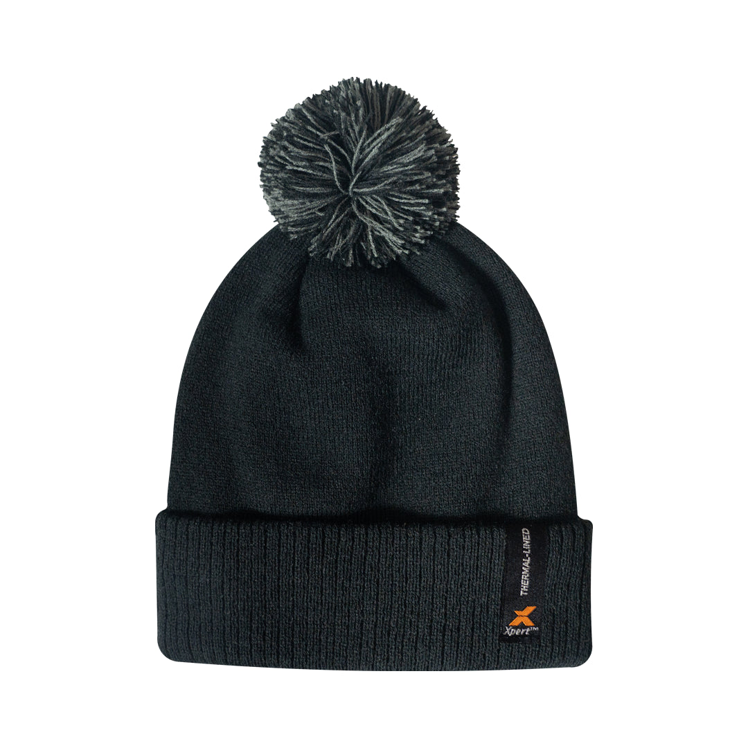 Xpert Core Thermal Lined Pom Pom Hat Black